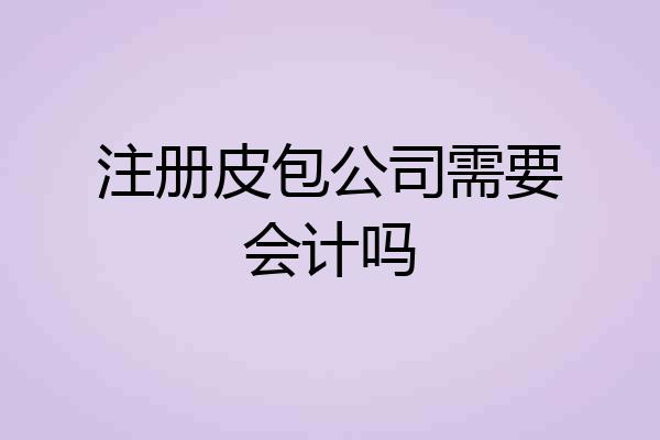 注册皮包公司需要会计吗