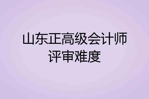 山东正高级会计师评审难度