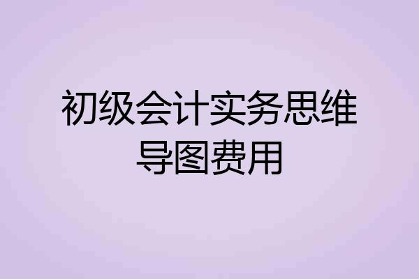 初级会计实务思维导图费用