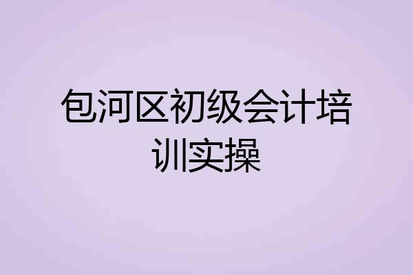 包河区初级会计培训实操