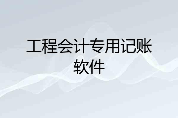 工程会计专用记账软件