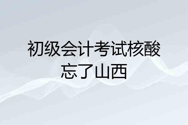 初级会计考试核酸忘了山西