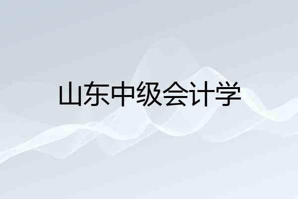 山东中级会计学