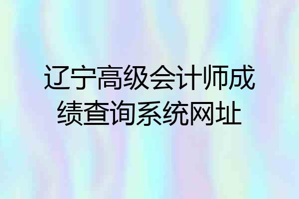 辽宁高级会计师成绩查询系统网址
