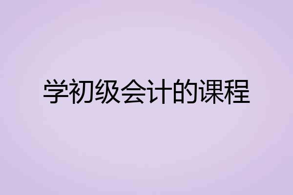学初级会计的课程