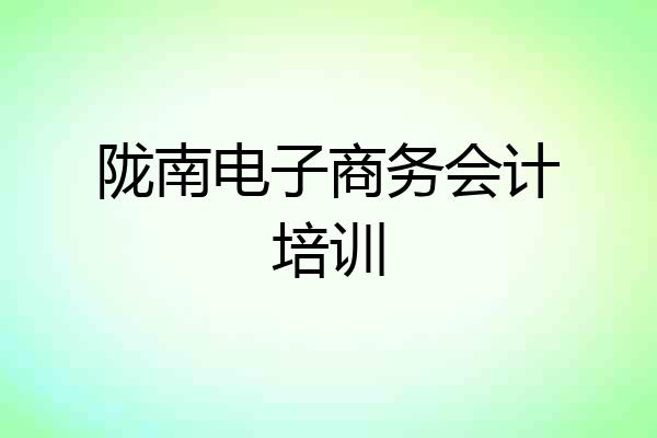 陇南电子商务会计培训