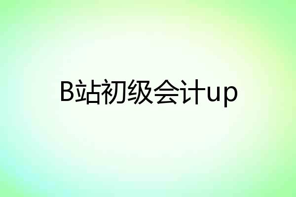 B站初级会计up