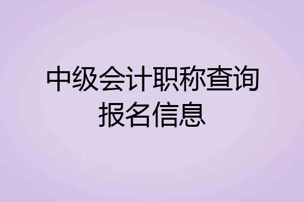 中级会计职称查询报名信息