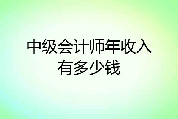 中级会计师年收入有多少钱