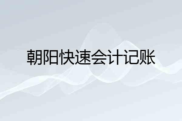 朝阳快速会计记账