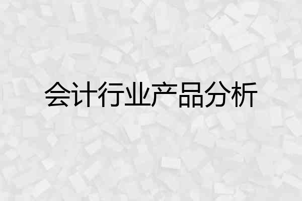 会计行业产品分析