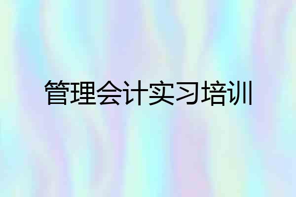 管理会计实习培训