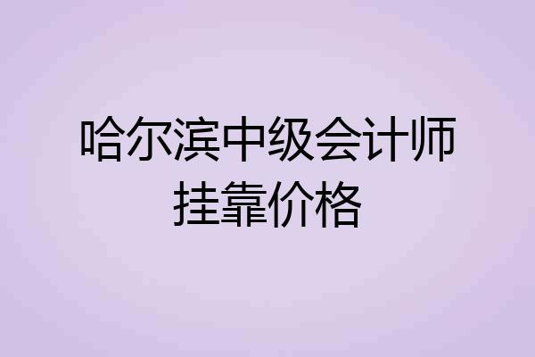 哈尔滨中级会计师挂靠价格