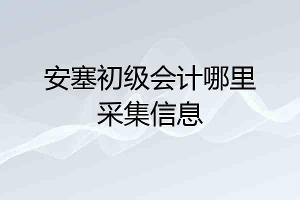 安塞初级会计哪里采集信息