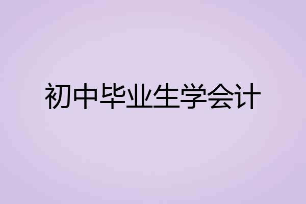 初中毕业生学会计