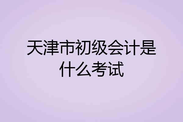 天津市初级会计是什么考试