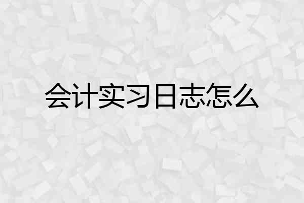 会计实习日志怎么