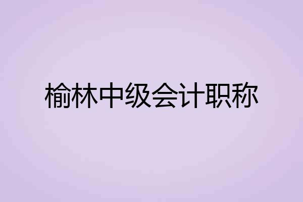 榆林中级会计职称