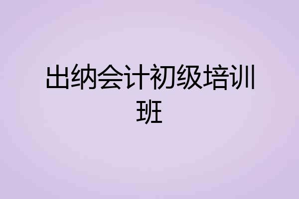 出纳会计初级培训班