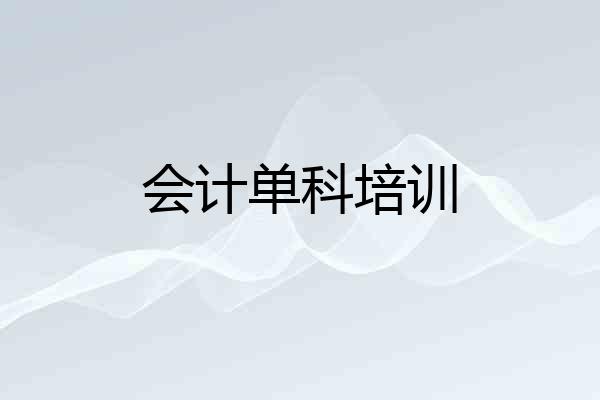 会计单科培训