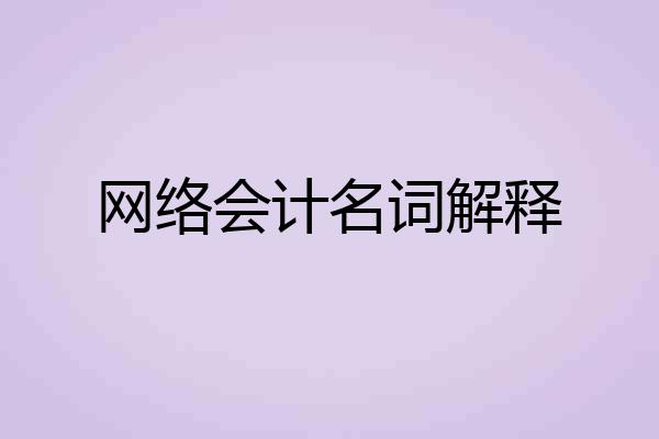 网络会计名词解释
