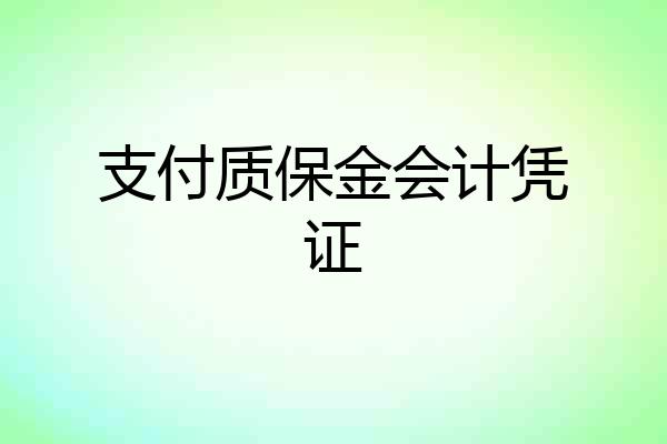 支付质保金会计凭证
