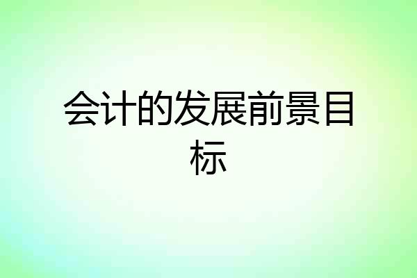 会计的发展前景目标