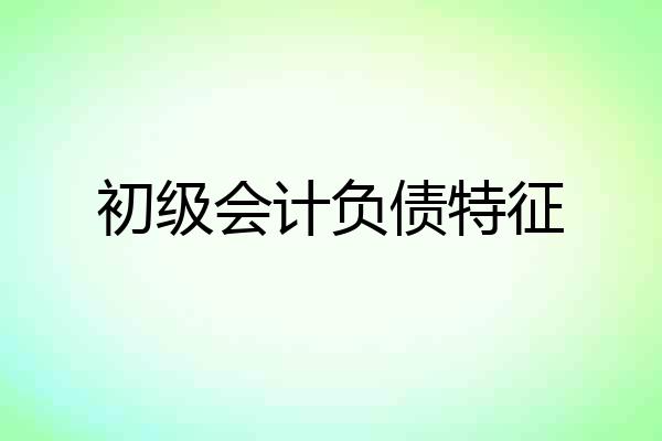 初级会计负债特征