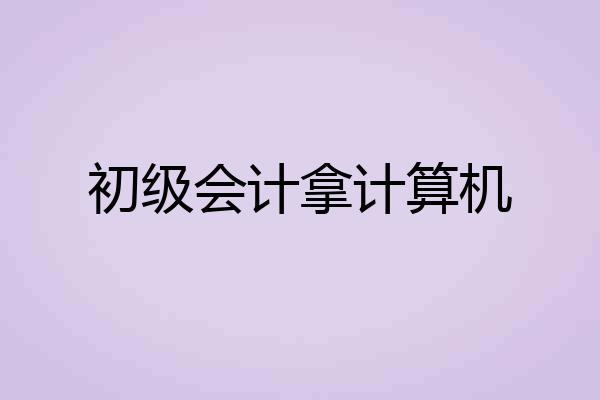 初级会计拿计算机