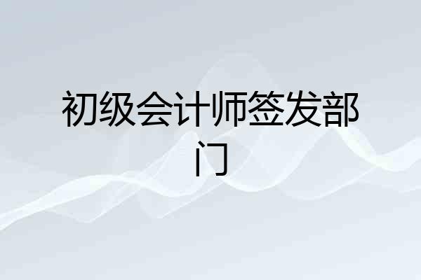 初级会计师签发部门