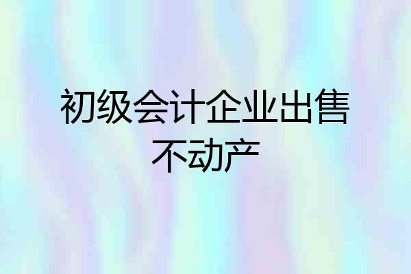 初级会计企业出售不动产