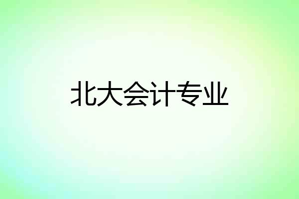 北大会计专业