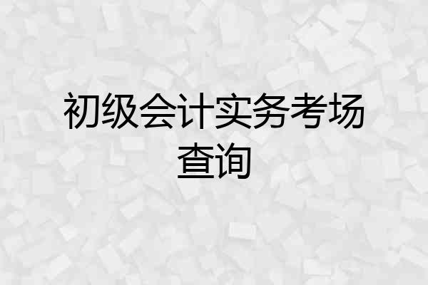 初级会计实务考场查询