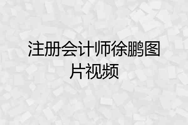 注册会计师徐鹏图片视频