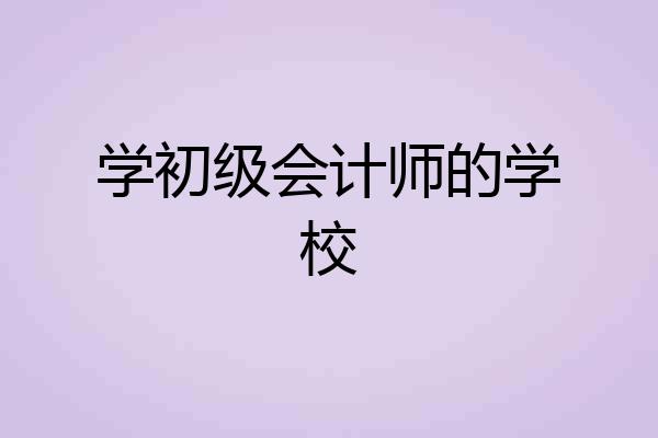 学初级会计师的学校