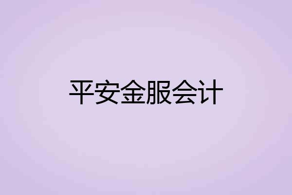平安金服会计