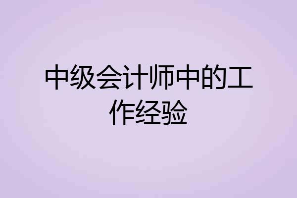 中级会计师中的工作经验