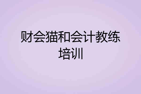 财会猫和会计教练培训