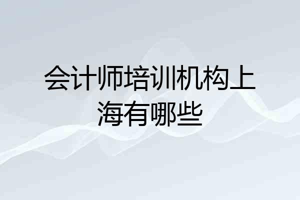 会计师培训机构上海有哪些
