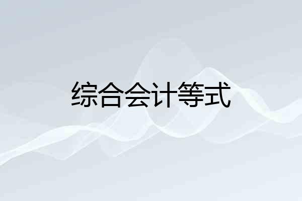 综合会计等式