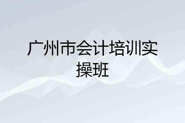 广州市会计培训实操班