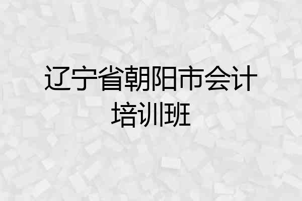 辽宁省朝阳市会计培训班