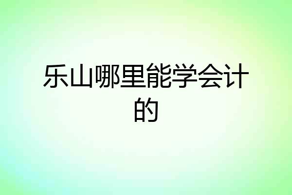 乐山哪里能学会计的