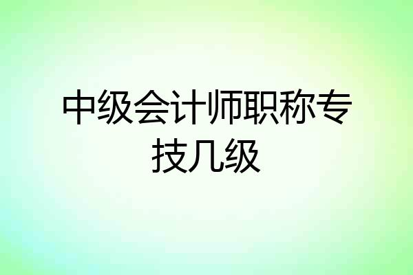 中级会计师职称专技几级