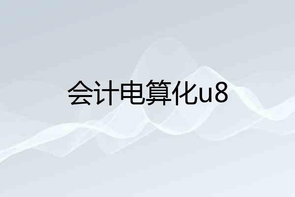 会计电算化u8
