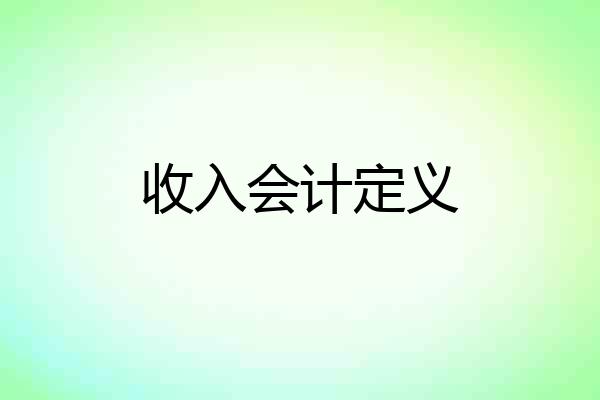 收入会计定义