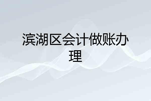 滨湖区会计做账办理