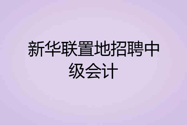 新华联置地招聘中级会计
