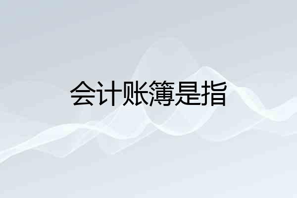 会计账簿是指