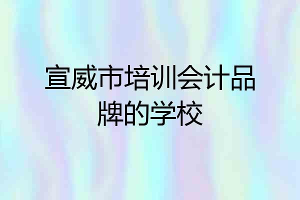 宣威市培训会计品牌的学校